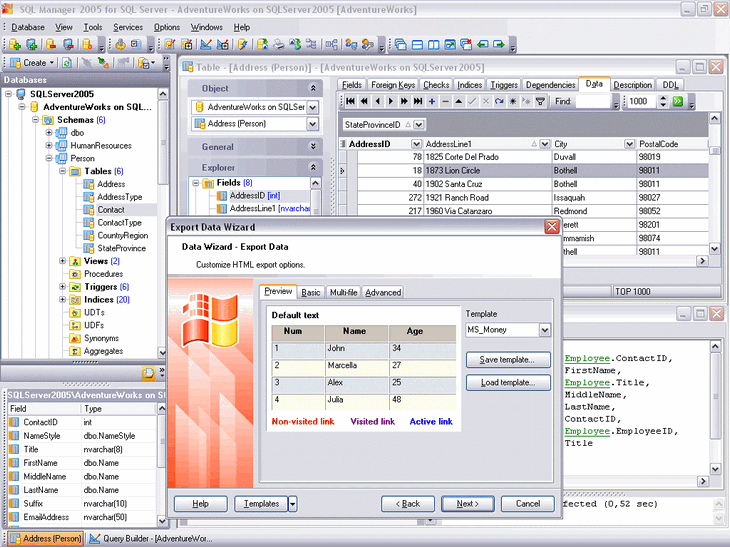 Screenshot of EMS SQL Manager 2005 for SQL Server