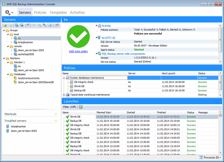 Click to view EMS SQL Backup for SQL Server 1.4 screenshot