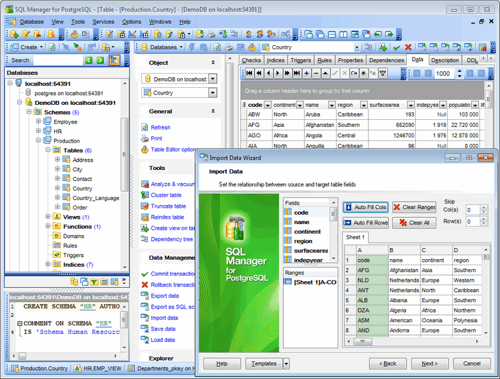 EMS SQL Manager for PostgreSQL screen shot