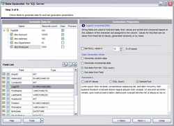 Utility for generating test data to several Microsoft SQL database tables.