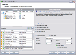 EMS Data Generator for Oracle screen shot