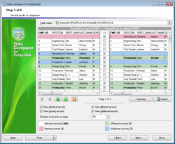 EMS Data Comparer for PostgreSQL screen shot