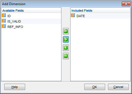 New table - Managing dimensions - Dimension editor