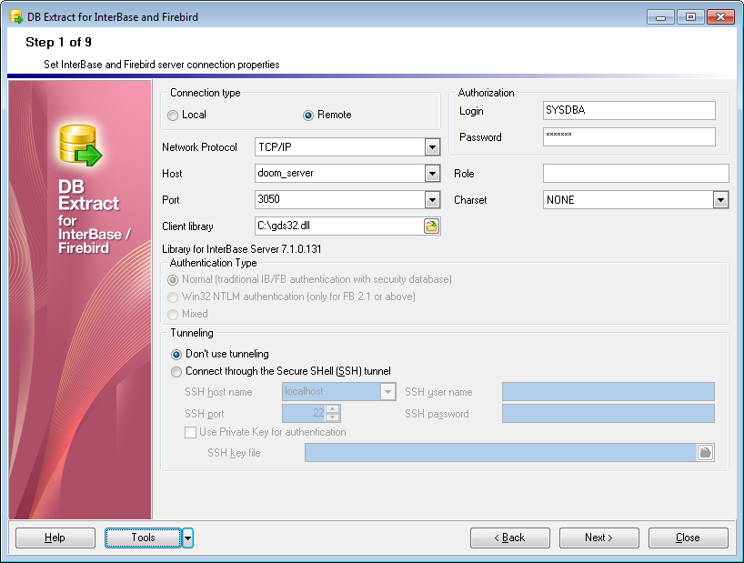 hs2103 - Step1 - Setting connection properties