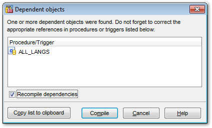 Appendix - Dependent Objects