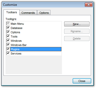 Appendix - Customize - Toolbars