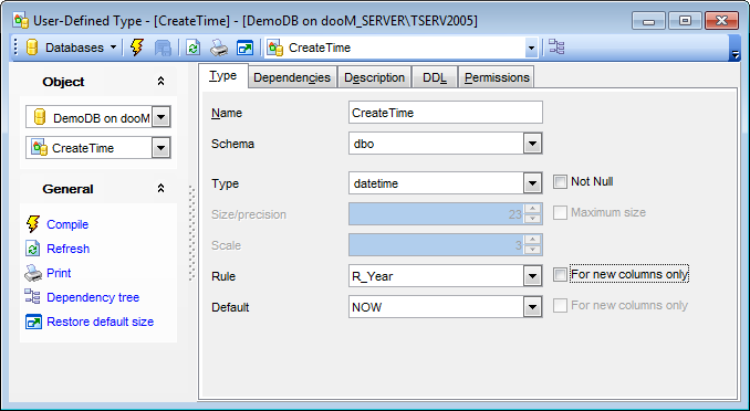 UDT Editor - Editing UDT definition - Alias Data Type