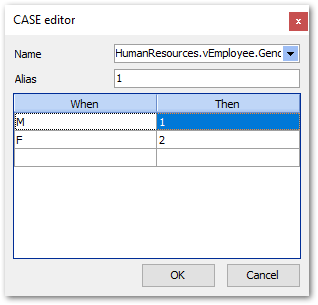 Query Builder - Setting output fields - CASE