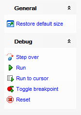 Function debugger - Using Navigation bar