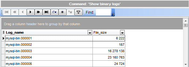 Show binary logs