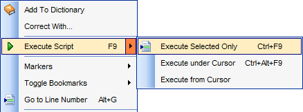 SQL Script Editor - Script execution