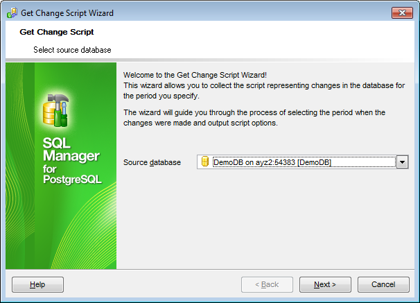 Get Change Script - Select Database