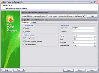 Setting connection properties