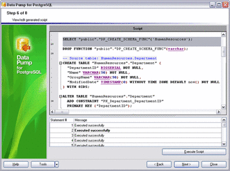 Viewing/editing generated SQL script for metadata