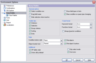 Customizing Visual Query Builder