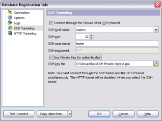 Setting HTTP tunnel options