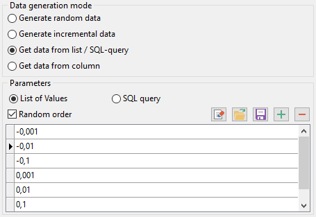 Float field parameters - Mode - List or query