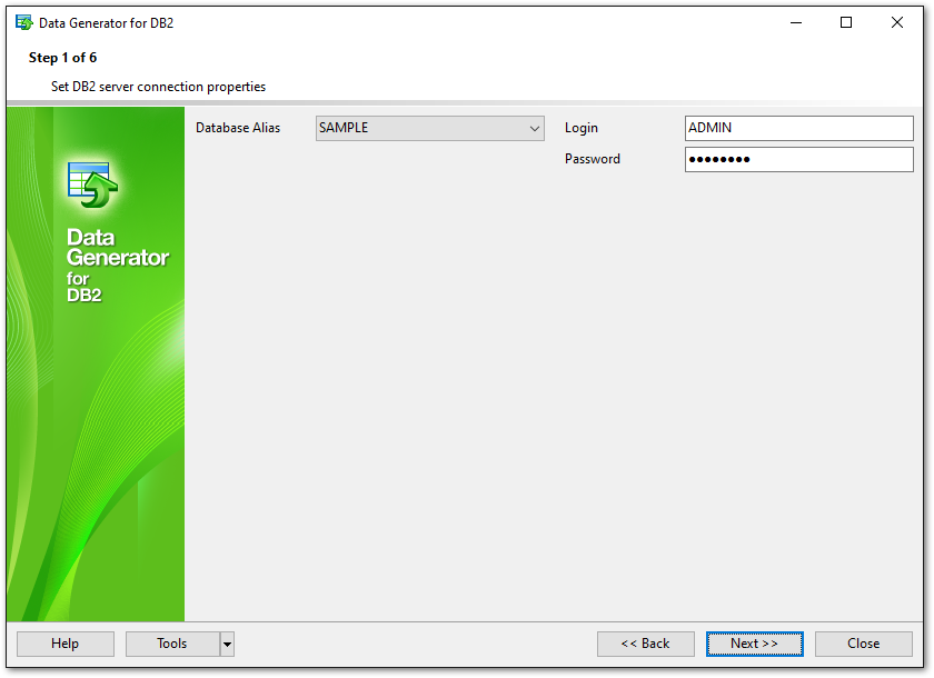 Step 1 - Setting connection properties