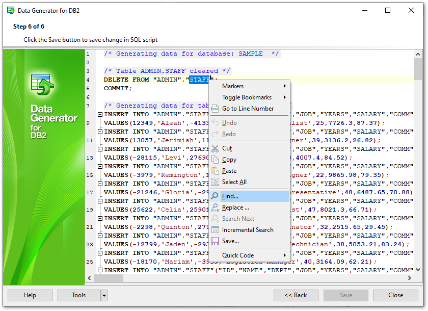 Step 6 - Editing generation script