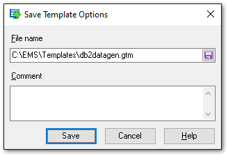 Using configuration files - Save Template options