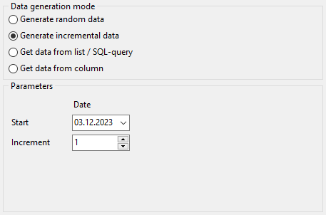 Date field parameters - Mode - Incremental data