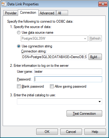 Microsoft OLE DB Provider for ODBC - Connection