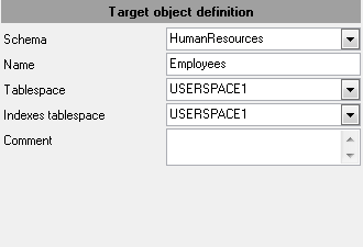 Step 5 - Editing target objects - Target table properties