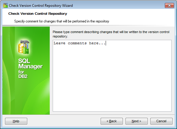 Check repository wizard - Adding comments