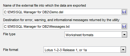 CLP Export - Specifying data destination - WSF
