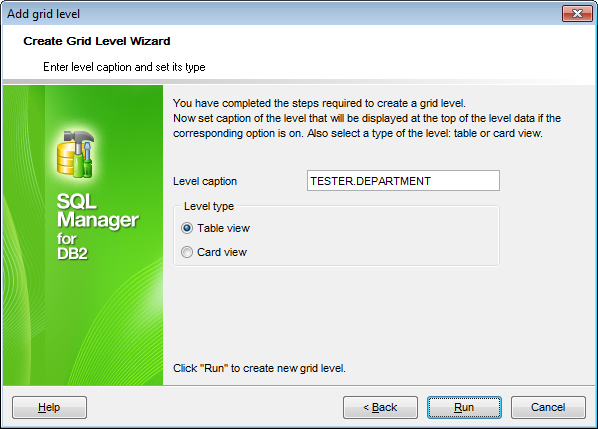 Create Grid Level - Setting additional parameters