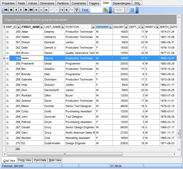 Data View - Grid View