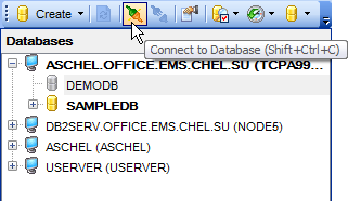 DB Explorer - Connecting to databases - Toolbar