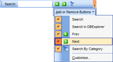 DB Explorer - Search Panel - Customize