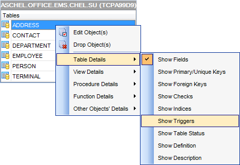 DB Explorer - SQL Assistant - Object details