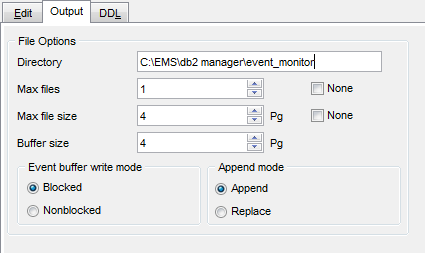 Event Monitor Editor - Setting Output - Files
