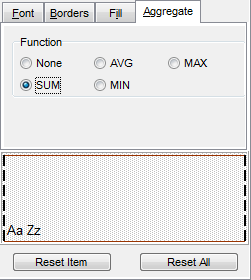 Export Data - Format-specific options - Excel - Data Format - Fields - Aggregate