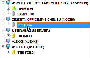 Getting started - Database navigation - Disconnected DB