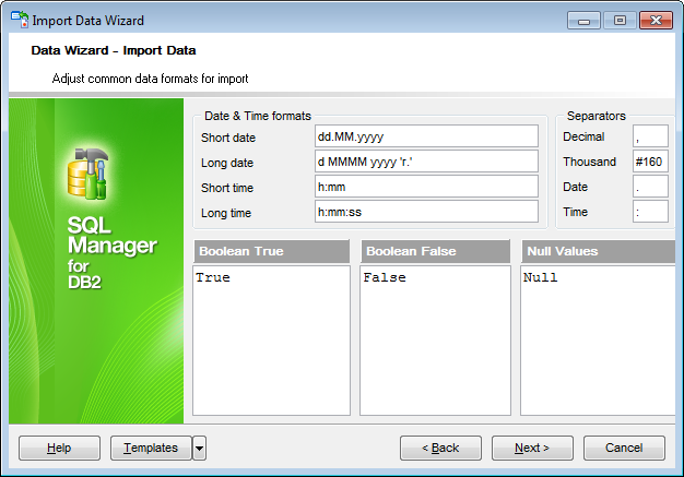 Import Data - Adjusting data formats