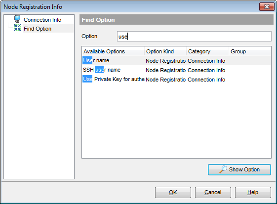 Node Registration Info - Find Option