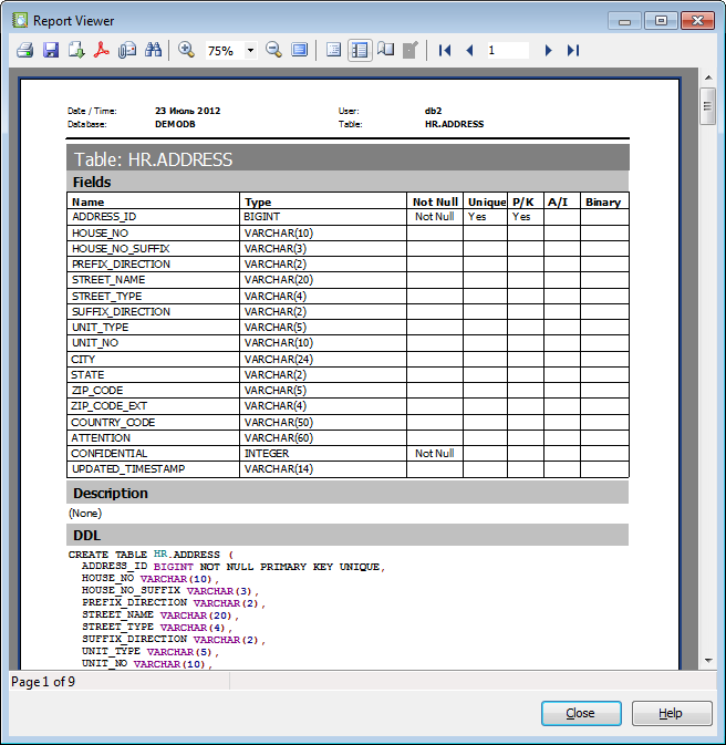 Print Metadata - Preview