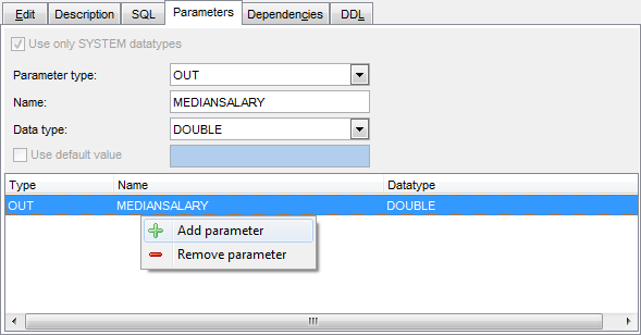 Procedure Editor - Managing parameters
