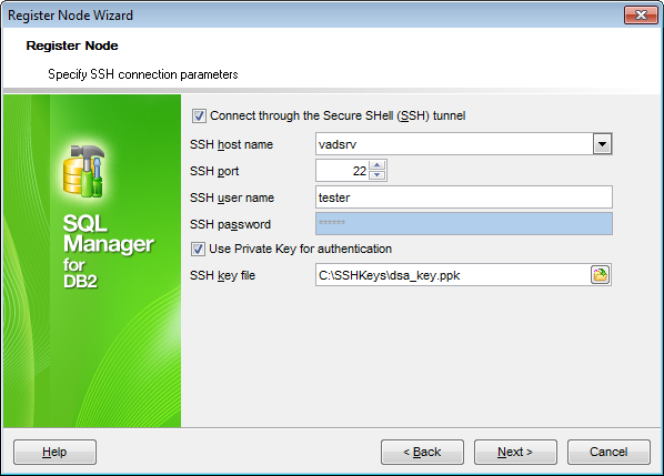 Register Node wizard - Specifying tunneling parameters