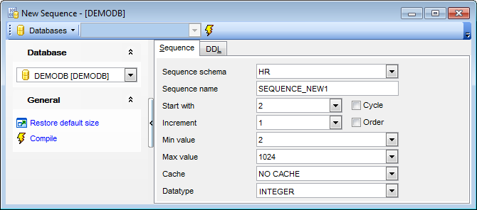 Sequence Editor - Editing sequence definition