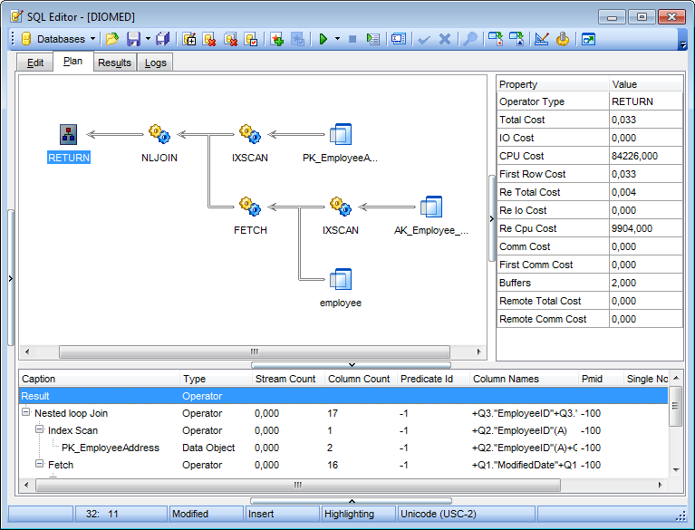 SQL Editor - Viewing query plan