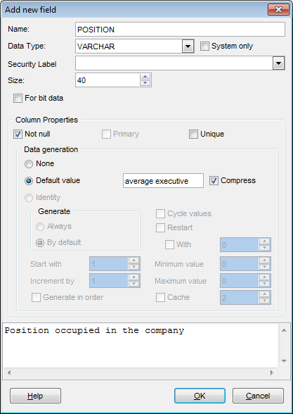 Tables - Field Editor