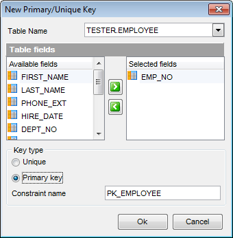 Tables - Key Editor