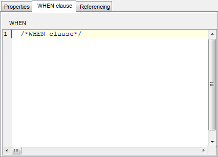 Trigger Editor - Editing trigger definition - WHEN clause