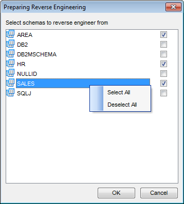 VDBD - Reverse engineering - Select schema