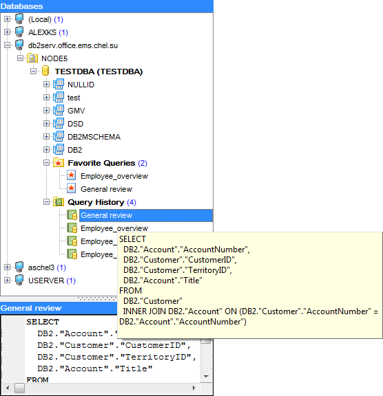 hs3140 - Viewing query history