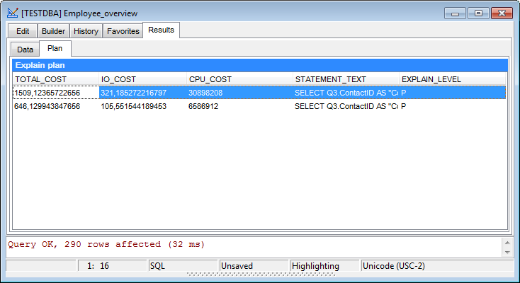 hs3340 - Query Plan